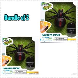 Lot of 2 Automated Spider Decor Black & Red